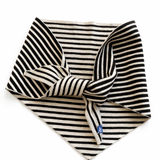 Babs Cotton Cashmere Stripe Triangle Scarf in Espresso Combo