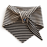 Tina Cotton Cashmere Stripe Triangle Scarf in Espresso Combo