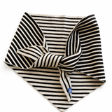 Tina Cotton Cashmere Stripe Triangle Scarf in Espresso Combo