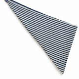 Babs Cotton Cashmere Stripe Triangle Scarf in Chicky Blue Combo