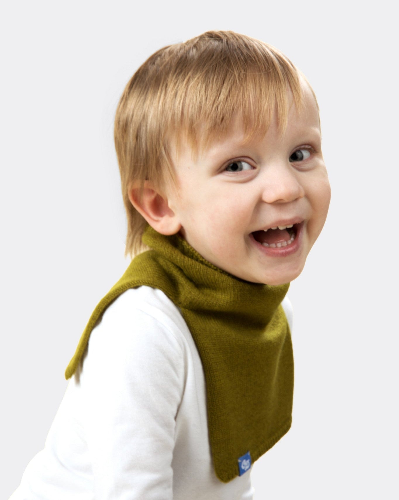 Elio, aged 3, wears a mini stan dickey in mossy