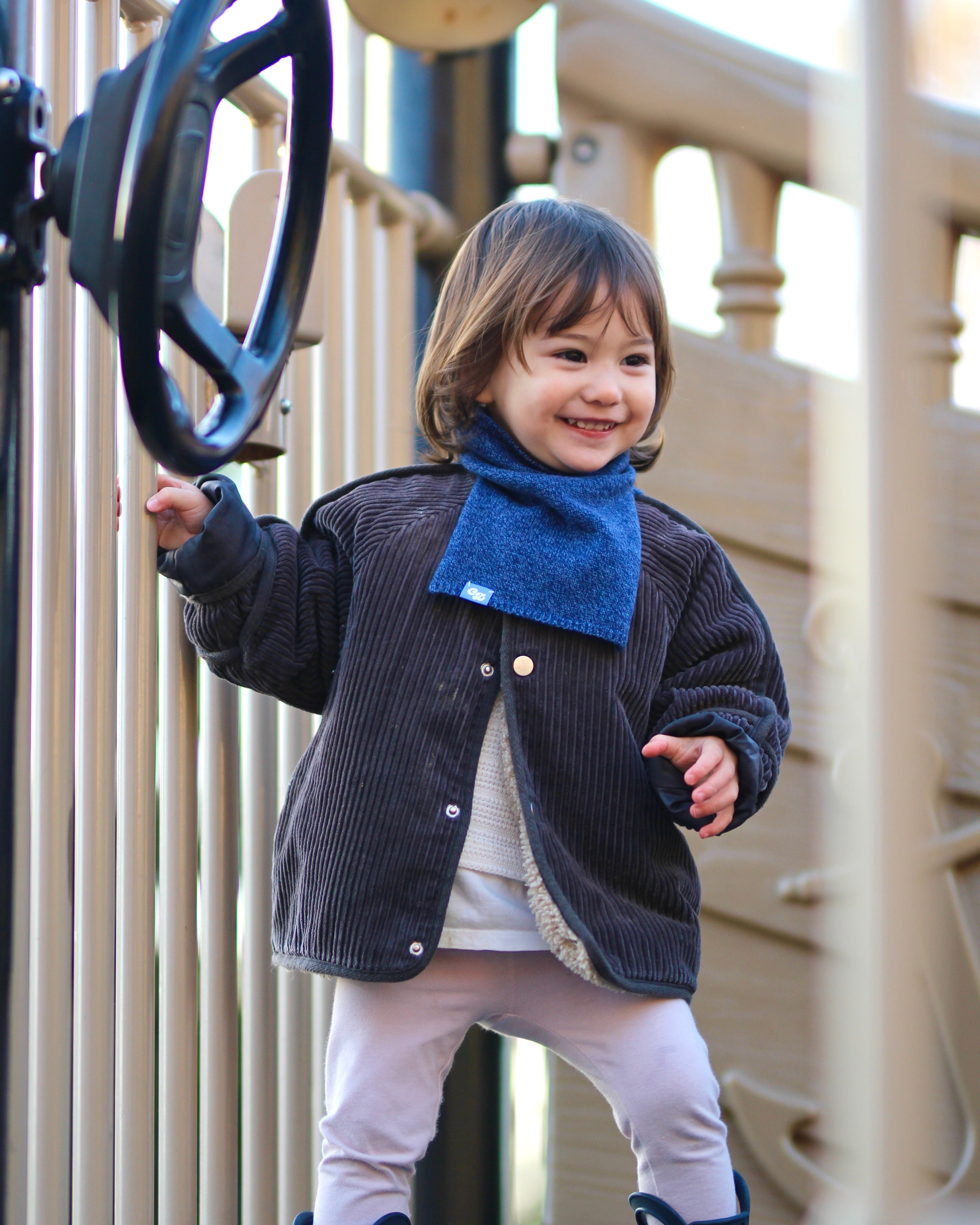 Kae, 22 months, reps a denim stan in mini at the playground