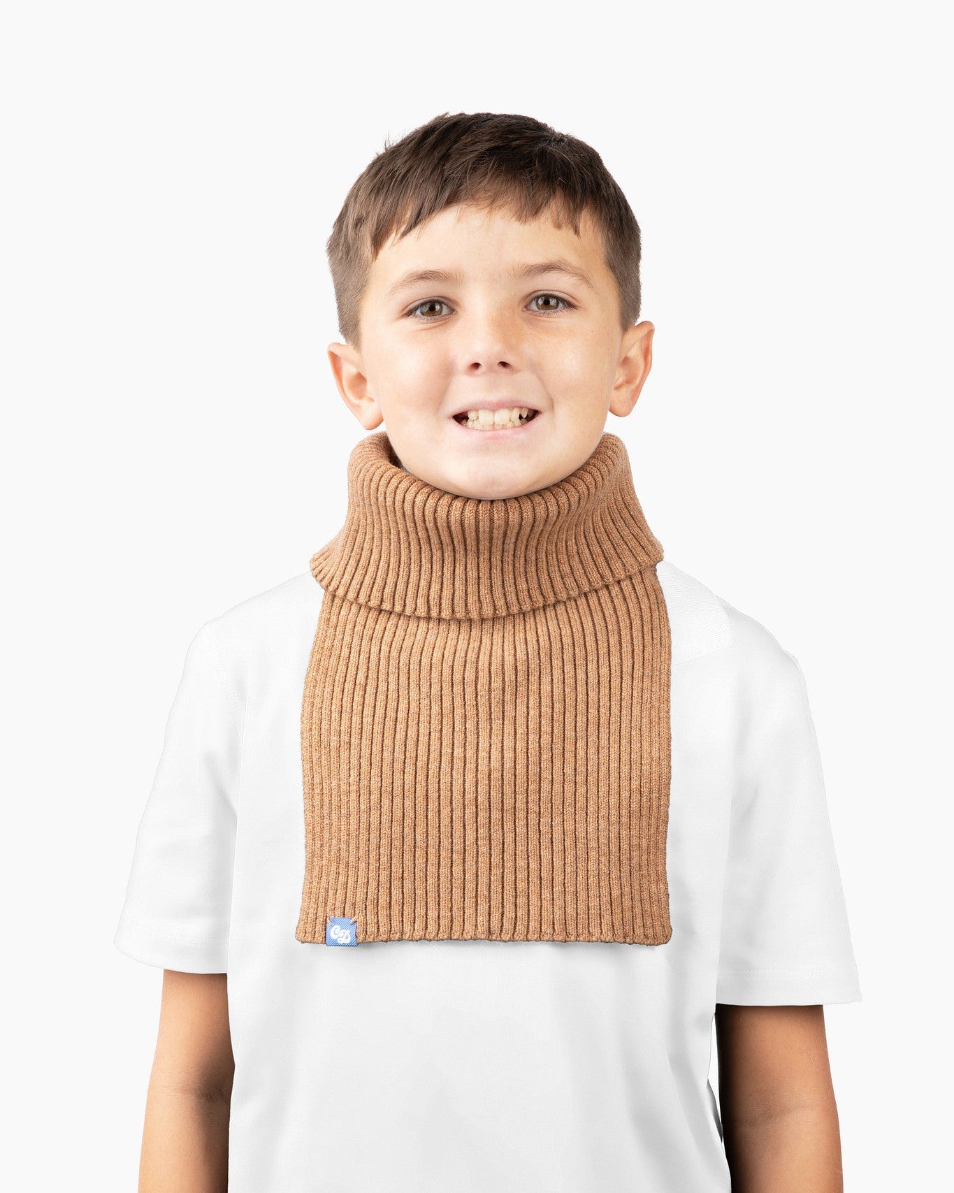 9 yr old Oliver is wearing a small freddie in camel
