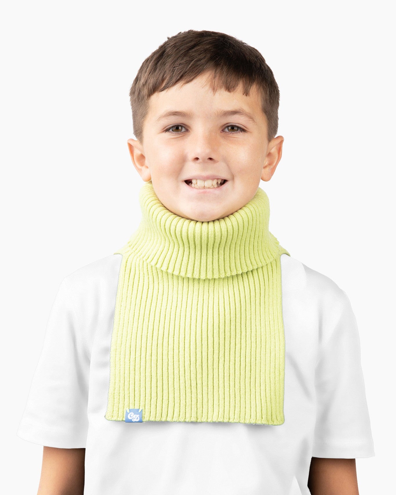 Oliver is 9 yrs old and wearing a small freddie in lime
